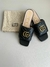 Rasteira Gucci Preta Marmont Couro Matelassê