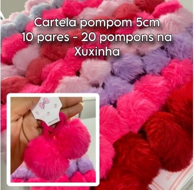 Pompons na Xuxinha pelúcia 5cm com 20 unidades