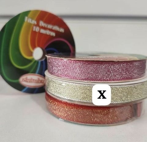 Fita Cetim com Lurex N2 SINIMBU - 10 Metros