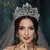 Imagen de Corona redonda de circón para boda, diadema de lujo con diamantes de imitación