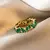 Anillos irregulares de cristal verde de lujo para mujer, joyería Neo gótica de - tienda online