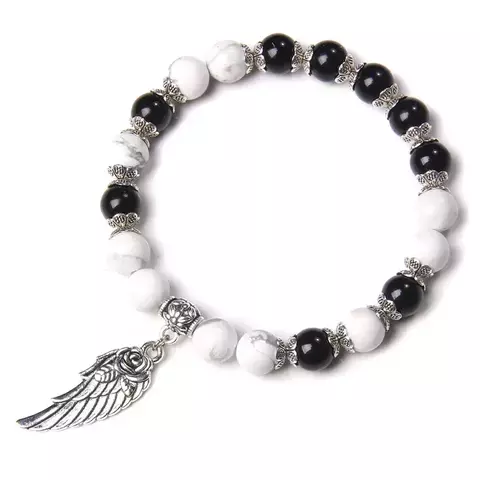 Pulsera con colgante de ala de Ángel rosa para mujer, pulsera hecha a mano, cue - comprar online