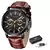 LIGE-reloj analógico de cuero para hombre, accesorio de pulsera de cuarzo resis