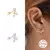 Imagen de CANNER Pendientes Plata 925 Pendientes Piercing para Mujer Zirconia cúbica Plat
