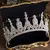 Corona redonda de circón para boda, diadema de lujo con diamantes de imitación en internet
