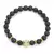 Pulsera de cuentas de madera para hombre, brazalete de leopardo hecho a mano, pi