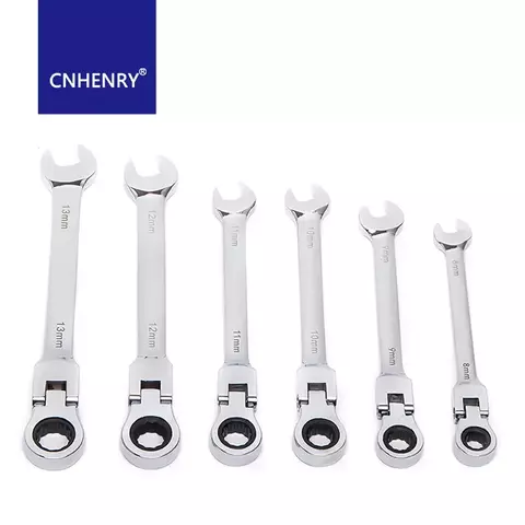 Llave de trinquete, herramienta de enchufe, cabezal Reversible Flexible, combina