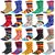 Calcetines de algodón peinado para hombre, medias divertidas de colores brillan en internet