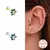 CANNER Pendientes Plata 925 Pendientes Piercing para Mujer Zirconia cúbica Plat - MEGA BUY VARIETIES