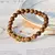 Pulsera de cuentas de madera para hombre, brazalete de leopardo hecho a mano, pi en internet
