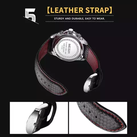 MEGIR-reloj analógico de cuarzo para hombre, accesorio de pulsera resistente al