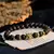 Pulsera de cuentas de madera para hombre, brazalete de leopardo hecho a mano, pi - comprar online