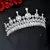 Corona redonda de circón para boda, diadema de lujo con diamantes de imitación en internet