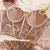 Conjunto de sutiã e calcinha bordados para mulheres, renda floral, roupa íntim - comprar online