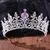 Tiaras de diamantes de imitación para novia, diademas de Color plateado púrpur