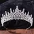 Tiaras de diamantes de imitación para novia, diademas de Color plateado púrpur