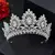Corona redonda de circón para boda, diadema de lujo con diamantes de imitación