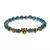 Imagen de Pulsera de cuentas de madera para hombre, brazalete de leopardo hecho a mano, pi