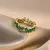 Anillos irregulares de cristal verde de lujo para mujer, joyería Neo gótica de - MEGA BUY VARIETIES