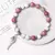 Imagen de Pulsera con colgante de ala de Ángel rosa para mujer, pulsera hecha a mano, cue