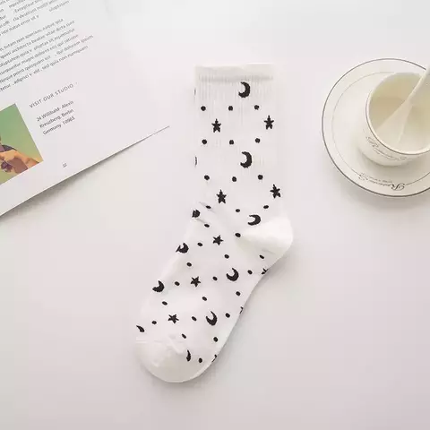 Calcetines de algodón con estampado divertido para mujer, medias de patinador,