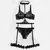 Conjunto de ropa interior transparente para mujer, sujetador y bragas sexys, con
