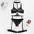 Conjunto de ropa interior transparente para mujer, sujetador y bragas sexys, con