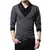 Imagen de Camiseta ajustada de manga larga para hombre, camiseta con cuello de retales, Ca