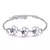 Novo fino 925 prata esterlina roxo cristal trevo da sorte pulseiras para mulhere - tienda online