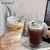 Vasos transparentes con tapa y pajita, taza de vidrio a rayas de 1/2 piezas, 450