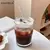 Vasos transparentes con tapa y pajita, taza de vidrio a rayas de 1/2 piezas, 450