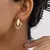 Brinco de argola com nó dourado e prateado, para mulheres, moda brilhante, chap - tienda online