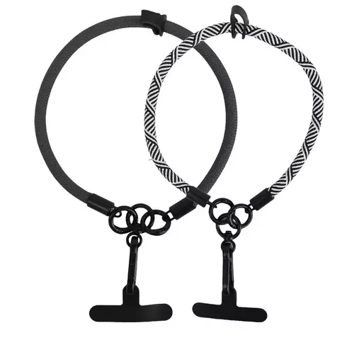 Correa de muñeca Universal gruesa para parejas, cordón colgante con parche, pu