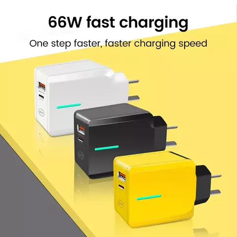 Elough-cargador rápido con luz LED tipo C para teléfono móvil, Cargador USB d