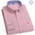 Camisas Oxford 100% de algodón puro para hombre, camisa a cuadros de manga larg