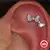 CANNER Pendientes Plata 925 Pendientes Piercing para Mujer Zirconia cúbica Plat