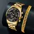 Imagen de Reloj hombre Relojes de negocios de lujo para hombre, pulsera de oro, de cuarzo,