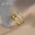 Imagen de Anillos abiertos de circonita de lujo para mujer, joyería de dedo gótica, anil