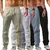 2024 primavera/verão novas calças de linho de algodão masculino verão moda c - comprar online