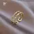 Anillos abiertos de circonita de lujo para mujer, joyería de dedo gótica, anil