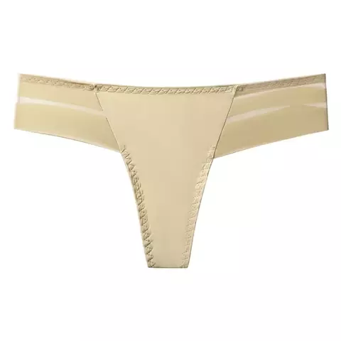 Tanga para mujer, ropa interior transparente con perspectiva sin costuras, calzo