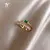 Anillos abiertos de circonita de lujo para mujer, joyería de dedo gótica, anil en internet
