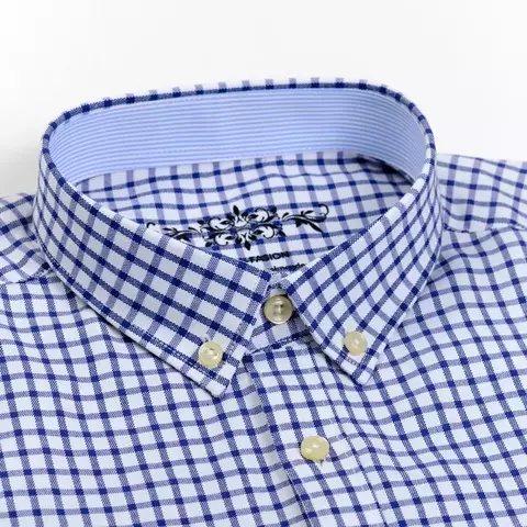 Camisa informal Oxford de manga larga a rayas para hombre, camisas de trabajo gr