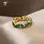Anillos irregulares de cristal verde de lujo para mujer, joyería Neo gótica de - comprar online