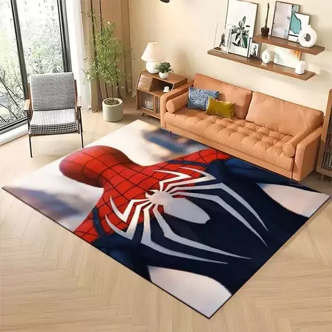 MINISO Disney-alfombra de Spider Man para sala de estar, dormitorio, cocina, baño, felpudo antideslizante, decoración del hogar