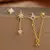 3 peças cor de ouro estrela brincos conjunto para mulheres zircão pingente bri