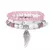 Pulsera con colgante de ala de Ángel rosa para mujer, pulsera hecha a mano, cue