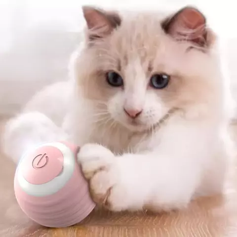Pelota de juguete interactiva para gatos, bola giratoria automática de 360°, a