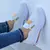Mulheres outono tênis casual duplo m impresso lado zíper sapatos de plataforma - MEGA BUY VARIETIES