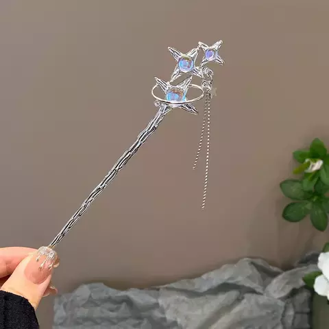 Moda estilo chinês vara de cabelo agulha moonstone jóia adequada diário festa